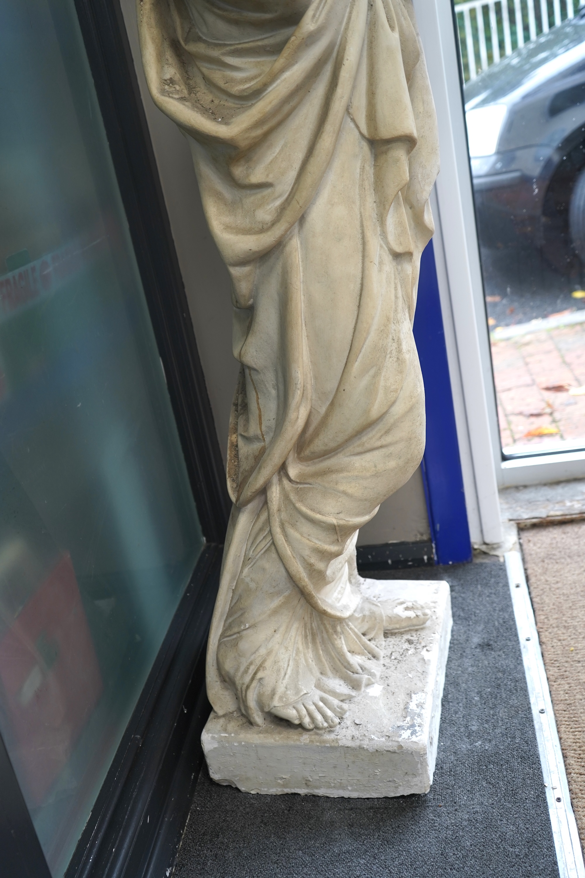 Louis or Luigi Brugiotti (c.1818-1888), A large painted plaster statue of a Vestal maiden